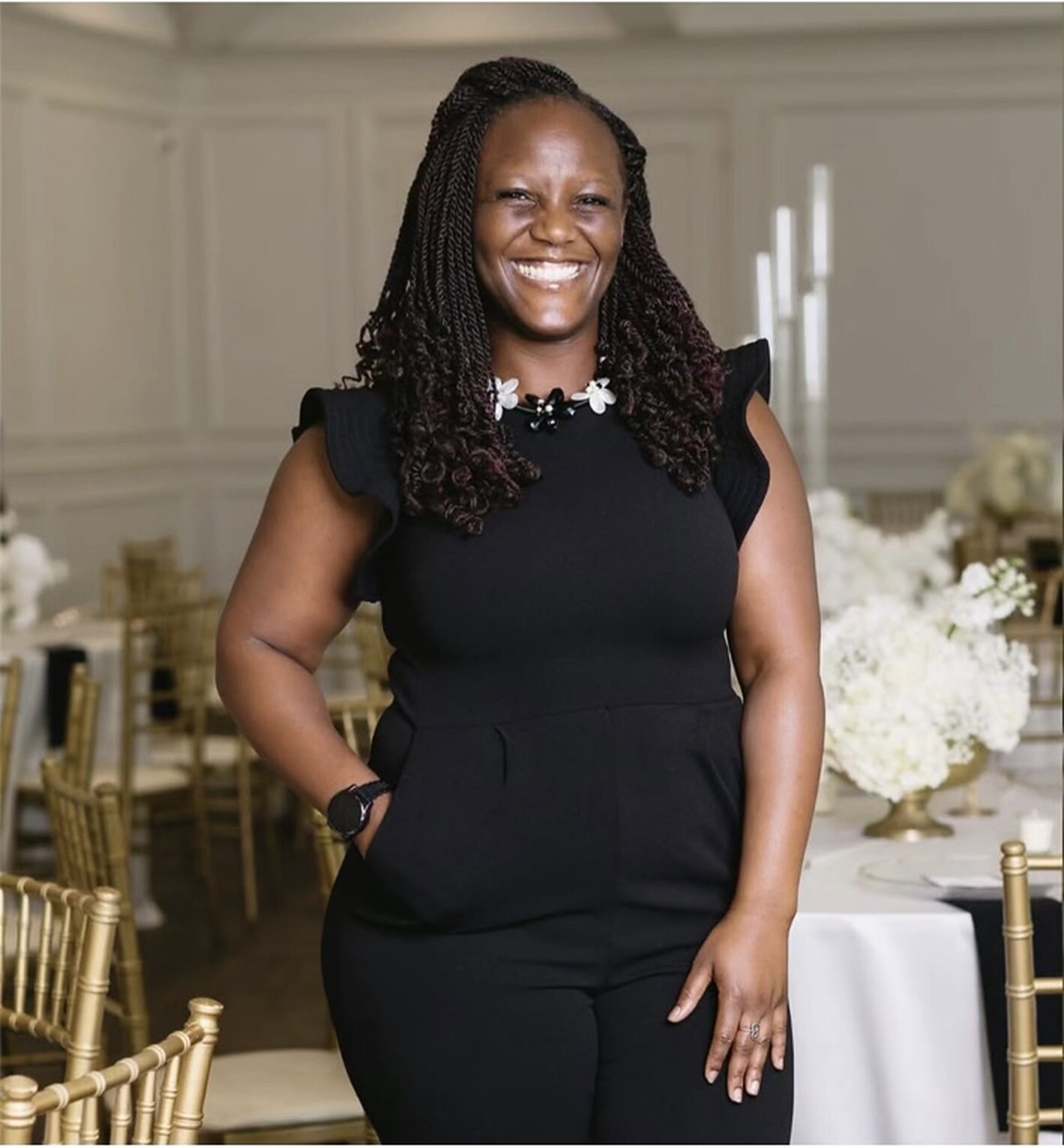 Megan Lollie of LOL Creative Events in an elegantly styled venue